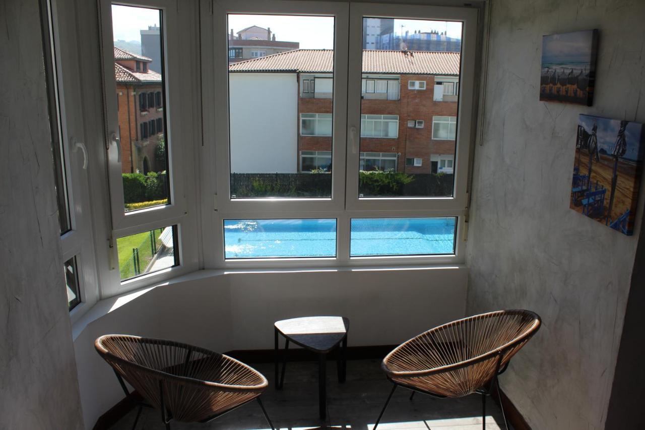 Apartamentos Zarautz Playa, con piscina y garaje Exterior foto